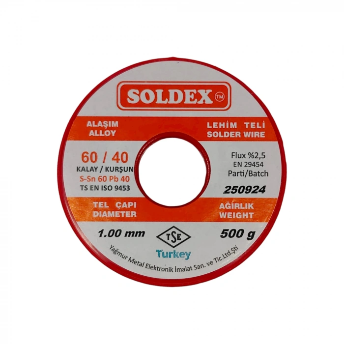 Soldex Lehim Teli - Sn60 Pb40 - 1mm - 500 gr