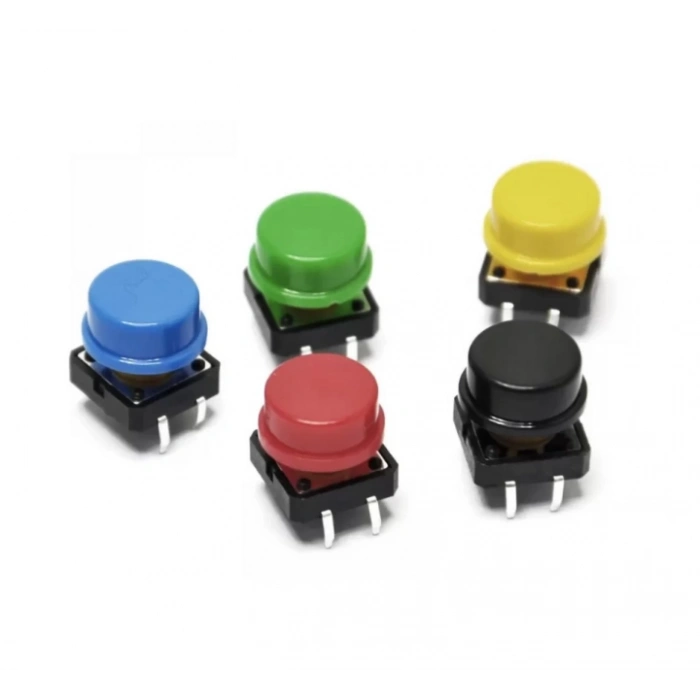 Tact Switch Buton Şapkalı 12x12 7.3mm Renkli