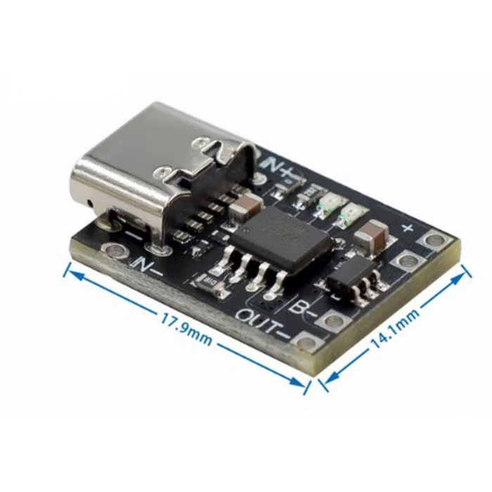 Type-C Mini Lityum İyon Şarj Devresi - Korumalı - 1 amper