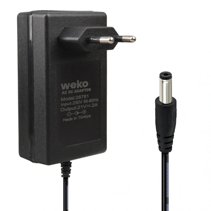 Weko - Lityum İyon Şarj Aleti - 5s -21 Volt 2 Amper - DC 2.5 mm Soket