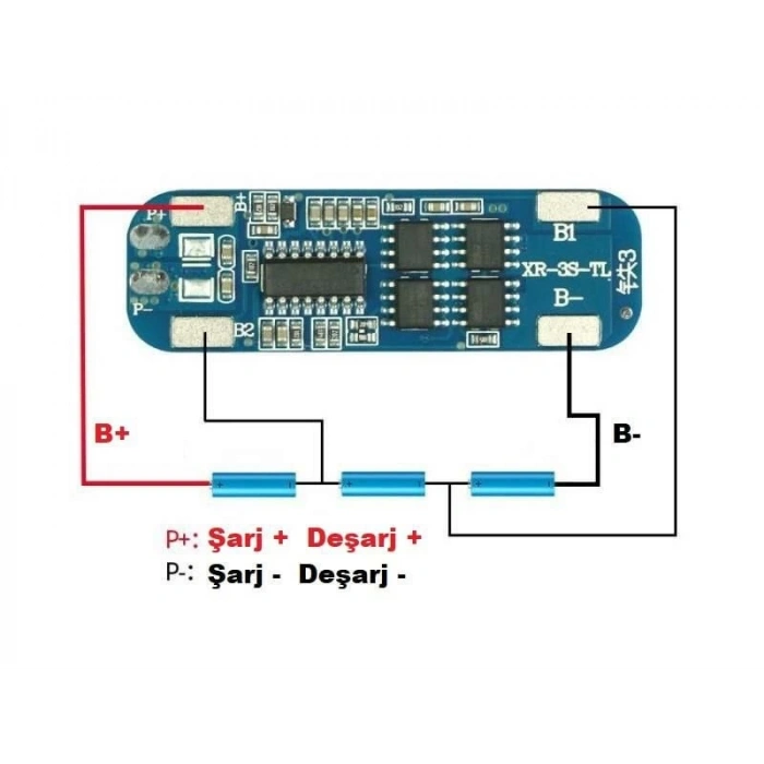 Xr - Lityum İyon Bms - 3s 10a - Balanssız