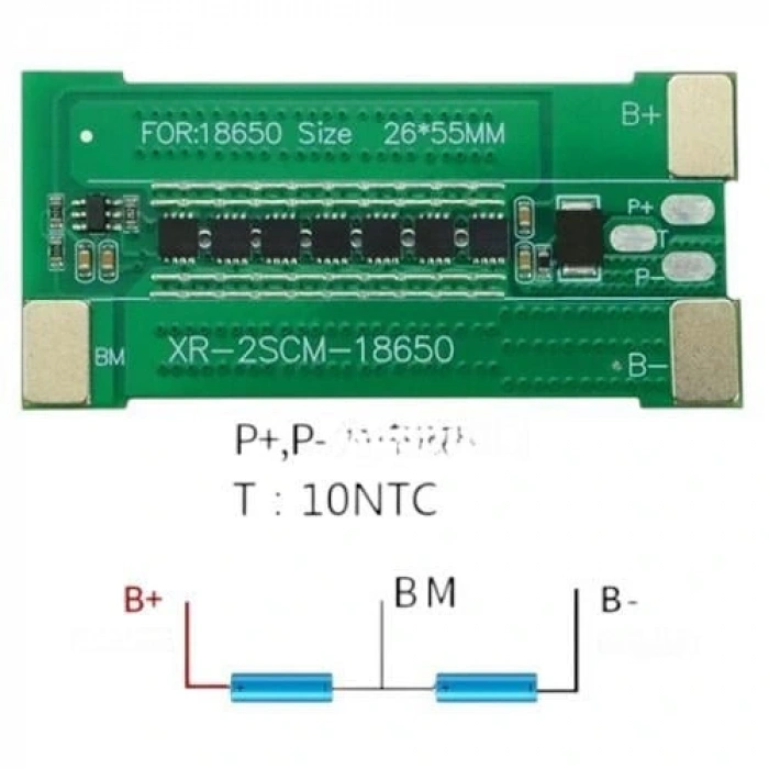 Xr - Lityum iyon Bms - 2s 30a - Anlık 120a - Balanssız