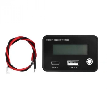 Hızlı Şarjlı LCD Batarya Kapasite / Voltaj Göstergesi 8-30V Lion / LiFePO4 / Akü için (Mavi Aydınlatma)