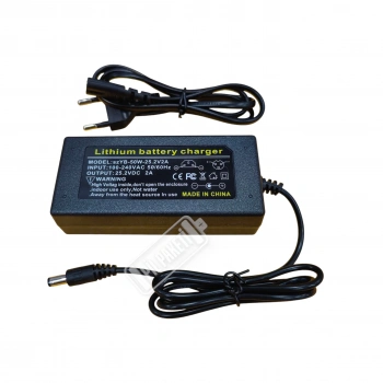 Lityum İyon Şarj Aleti - 6s - 25.2 Volt 2 Amper - DC 2.1 mm Soket