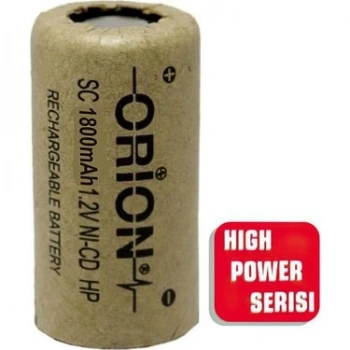Orion - Şarjlı Pil - Ni-Cd- 1.2v 1800mAh - Sc Boy - Başsız - Kağıt