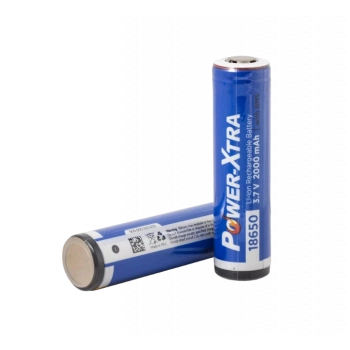 Power-Xtra 18650 2000 mAh 3.7V Fener Pili Şarj Edilebilir - Devreli