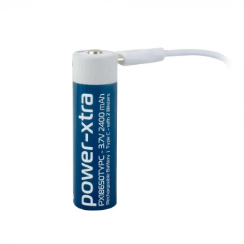 Power-Xtra PX18650TYPC - 3.6V 2400 mAh -18650 - Lityum Şarjlı Pil - Type C - Tekli Blister