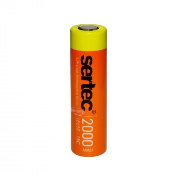 Sertec - Şarjlı Pil - Lityum İyon - 3.7v 2000 mAh - 18650 Boy - 30a - Başsız