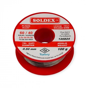 Soldex Lehim Teli - Sn60 Pb40 - 0.5mm - 200 gr