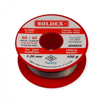 Soldex Lehim Teli - Sn60 Pb40 - 1.2mm - 100 gr