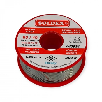 Soldex Lehim Teli - Sn60 Pb40 - 1.2mm - 200 gr