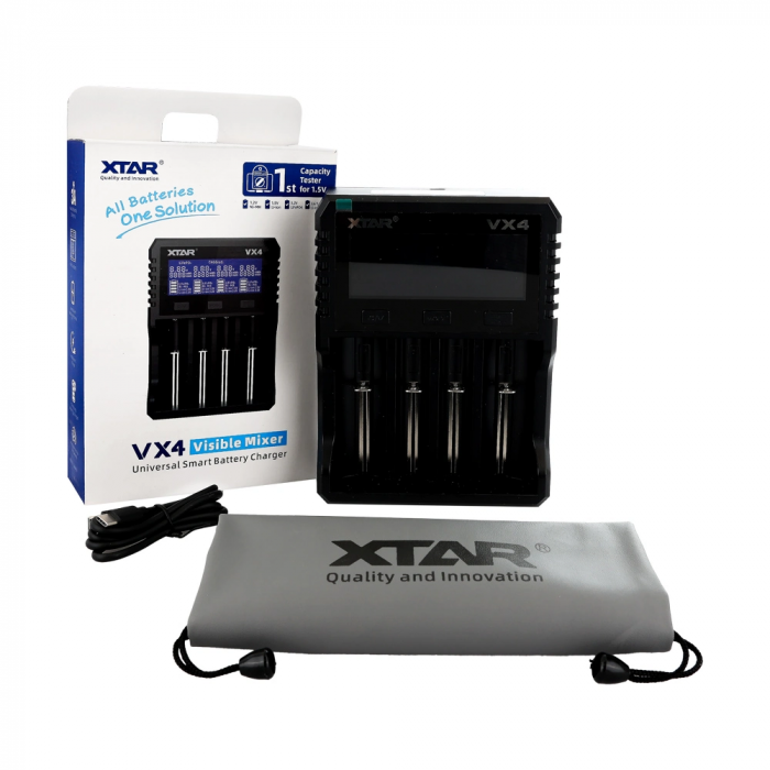 Xtar Visible Mixer VX4 - Taşınabilir LCD Ekranlı Li-ion/Ni-Mh