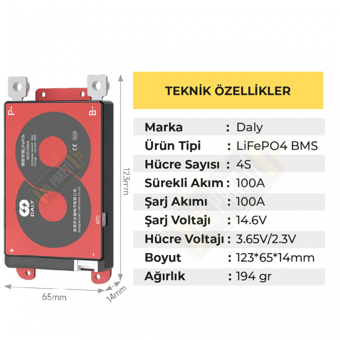 Daly LiFePO4 BMS koruma kartı