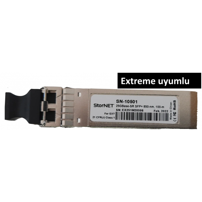 10501 EXTREME uyumlu 25GBASE-SR SFP28 LC MMF Transceiver