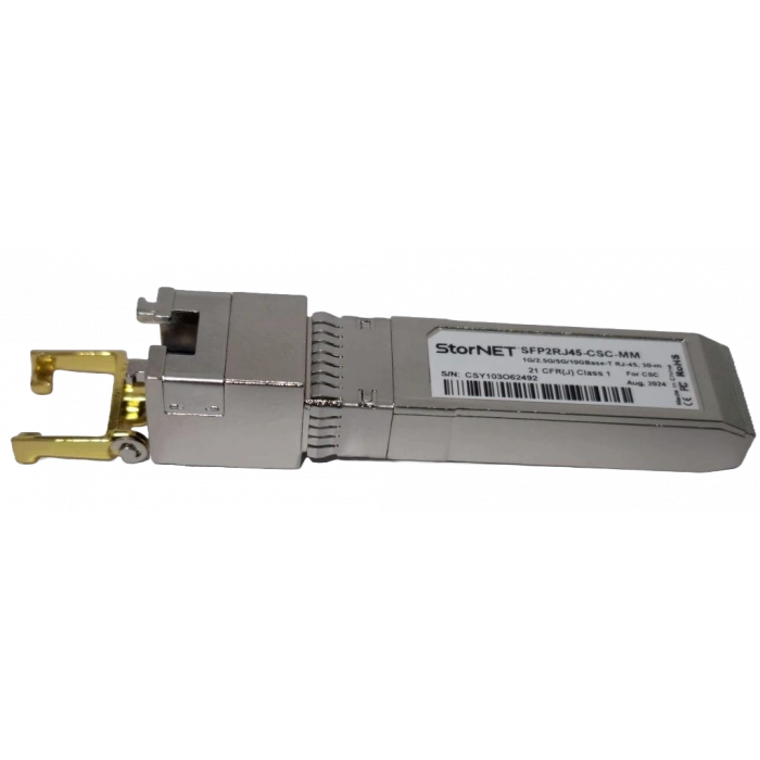 10G/5G/2.5G/1G RJ45 Cat6A 30 Metre RJ45 to SFP Adaptör