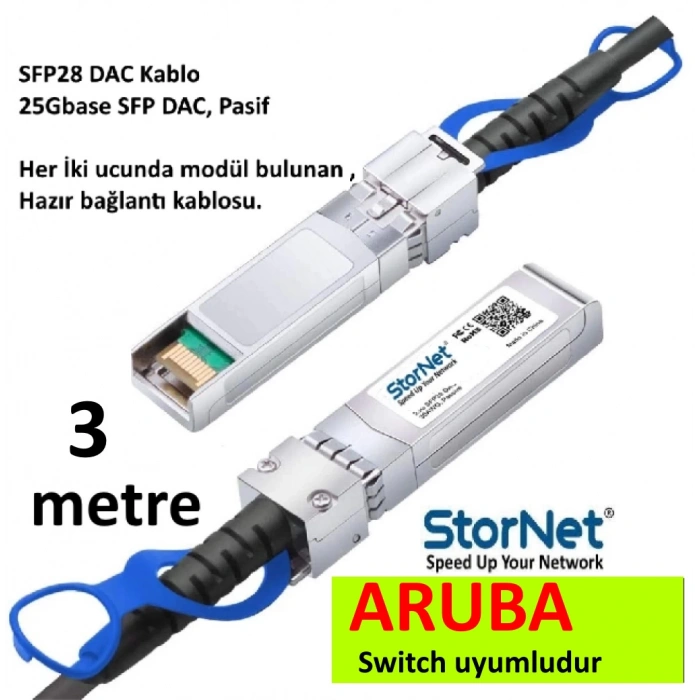 3 Metre DAC Kablo 25GBase SFP28 ( ARUBA Switch)