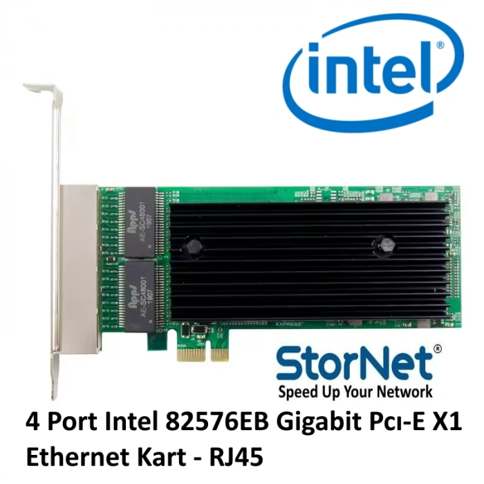 4 Port Intel 82576EB Gigabit Pcı-E X1 Ethernet Kart StorNET