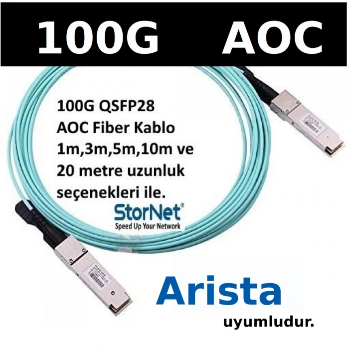 ARISTA uyumlu 100G QSFP28 Active Optical Cable AOC Kablo
