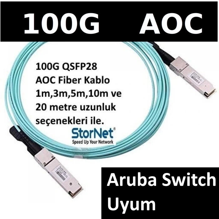 Aruba Switch uyumlu QSFP-100G-AOC Kablo