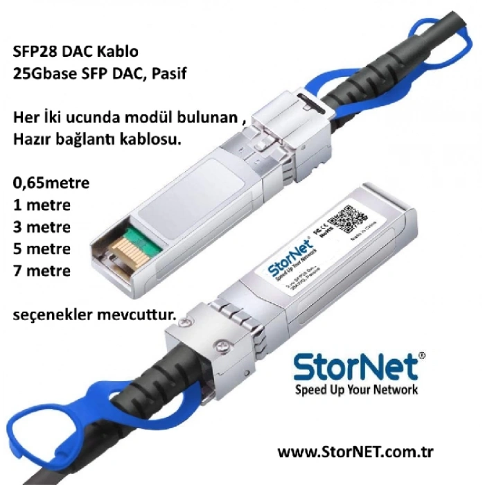 1 Metre DAC Kablo 25GBase SFP28 ( Cisco MSA uyumlu )