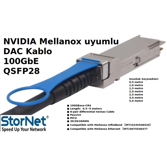 5 Metre Dac Kablo Mellanox Uyumlu 100GbE