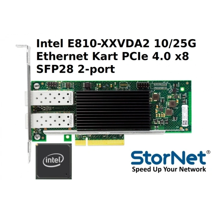 Ethernet Kartı intel E810-XXVDA2 25GbE Dual-Port Pcie 4.0 X8