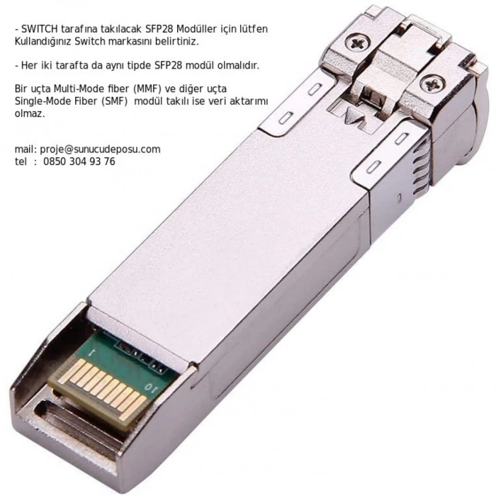 HP3COM uyumlu 25GBASE-SR SFP28 850nm LC MMF Transceiver