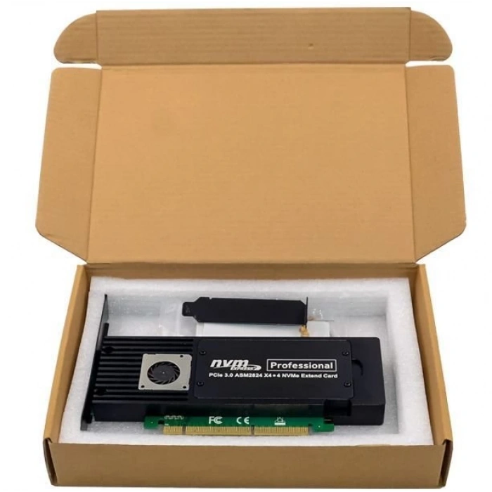 NVMe Kart PCIe 3.0 x16 x8 ASM2824 Quad- M.2 M 2280