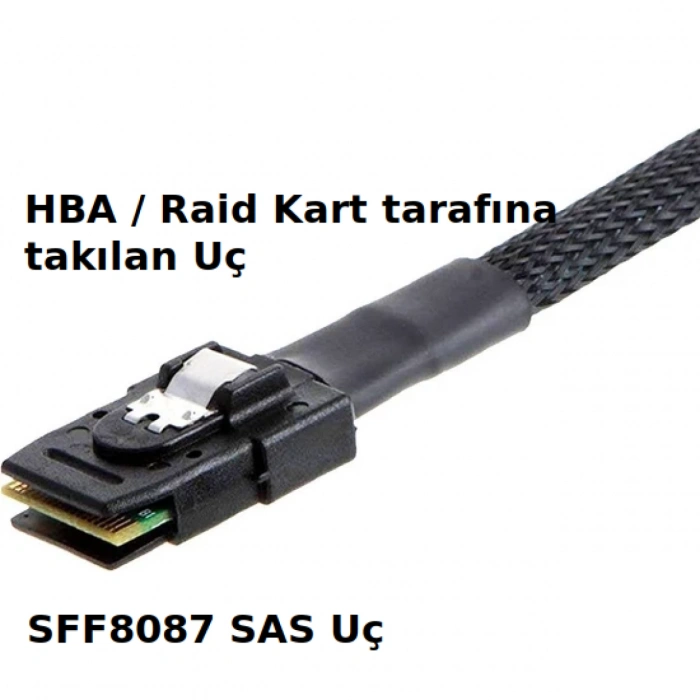 SAS SFF-8087 to 4 SATA Disk kablosu