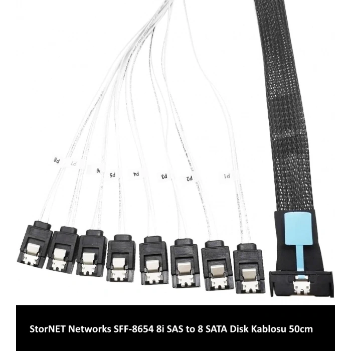 SAS SFF-8654 8I - 8X SATA 7P Kablo 50Cm