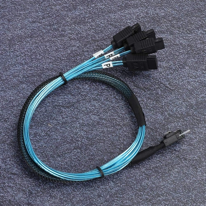 SFF‑8654(x4) to 4xSata kablosu 24 Gbit/s Mini SAS (50cm)