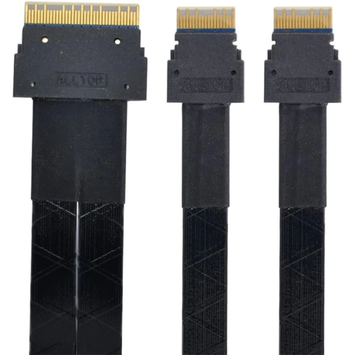 Ultraport Slimline SAS 4.0 SFF-8654 8i 74pin Dual SFF-8654 4i 38Pin Kablo 40cm