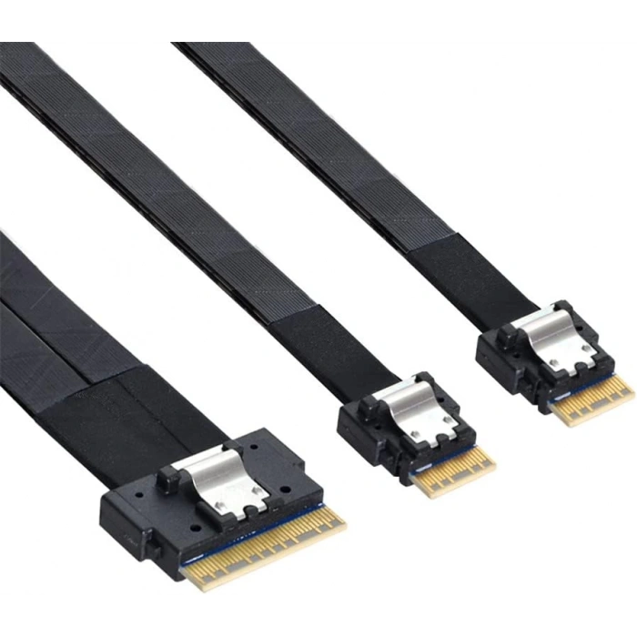 Ultraport Slimline SAS 4.0 SFF-8654 8i 74pin Dual SFF-8654 4i 38Pin Kablo 40cm