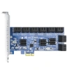 16 Port SATA SSD HBA Kart Pci x1 - Kablo dahil