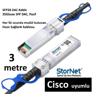 3 Metre DAC Kablo 25GBase SFP28 ( Cisco MSA uyumlu )