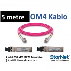 SFP28 Transceiver OM4 Fiber Patch Kablo Kit 5 Metre