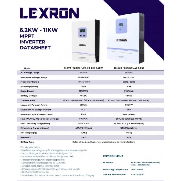 Lexron 11KW 48V Akıllı İnverter