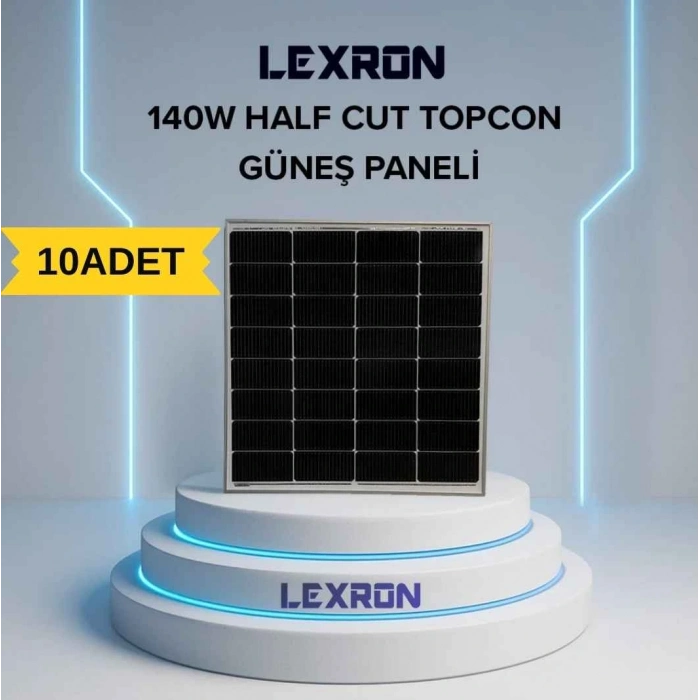 LEXRON 140W HALF-CUT TOPCON MONO GÜNEŞ PANELİ (10ADET)