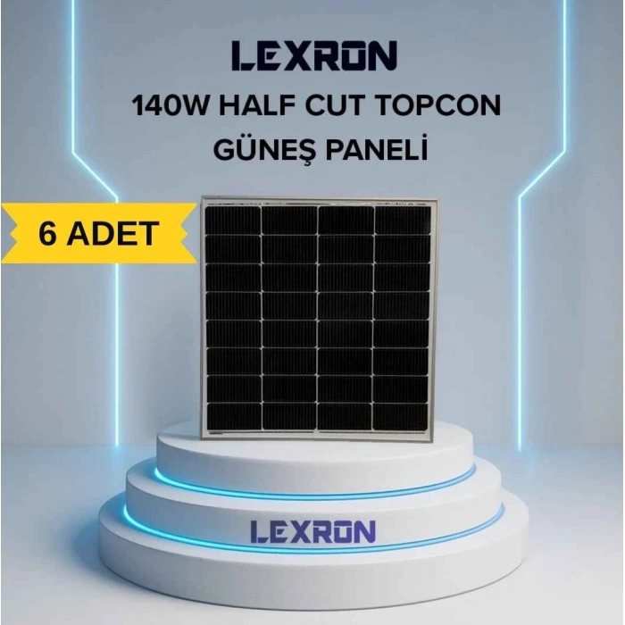 LEXRON 140W HALF-CUT TOPCON MONO GÜNEŞ PANELİ (6ADET)