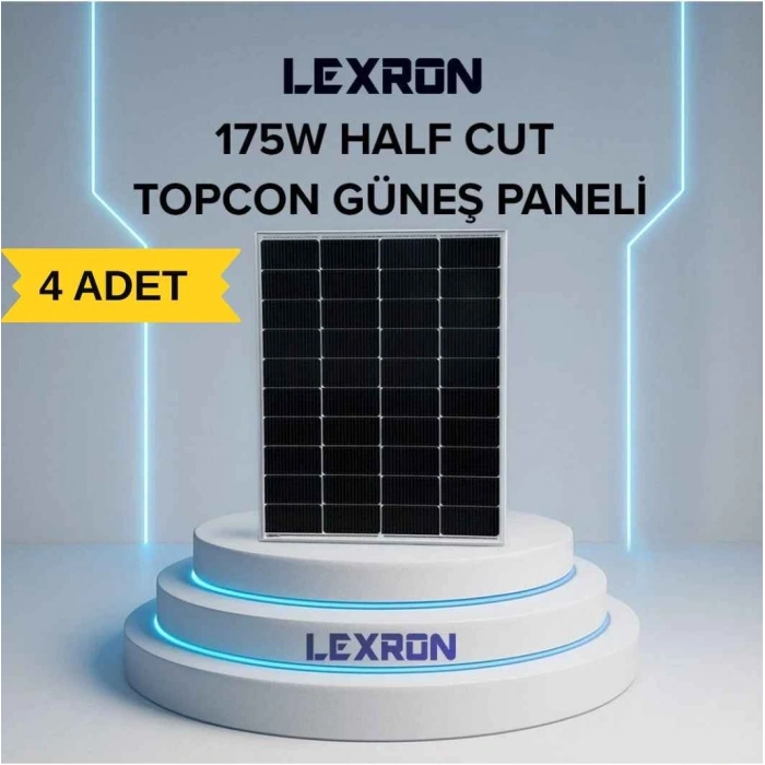 LEXRON 175W HALF CUT TOPCON GÜNEŞ PANELİ (4ADET)
