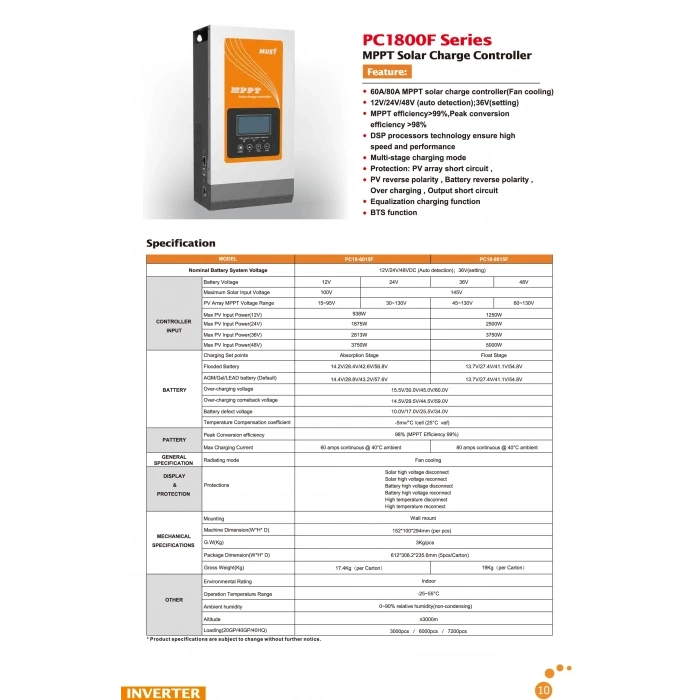 Lexron 80A MPPT Solar Şarj Kontrol Cihazı