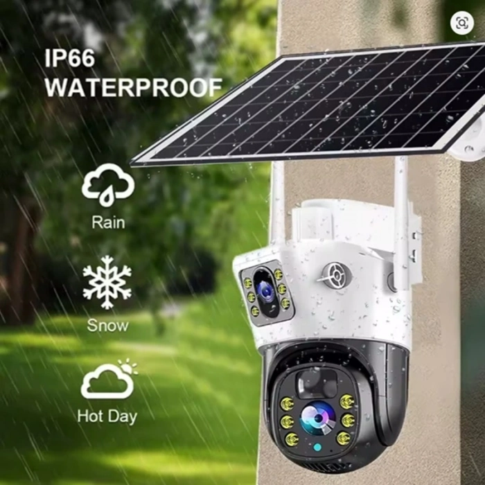 O-KAM 7015 4G 6mp Dual Lens Güneş Panelli Solar Sirenli Güvenlik Kamerası