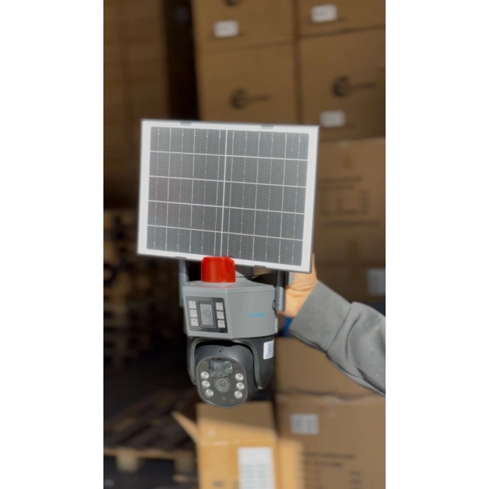 O-KAM 7015 4G 6mp Dual Lens Güneş Panelli Solar Sirenli Güvenlik Kamerası
