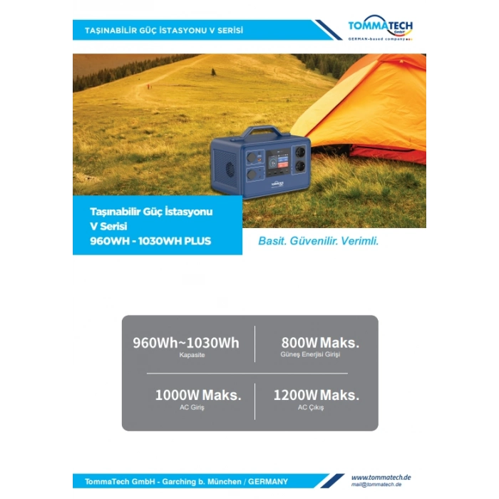 TommaTech 1030Wh Taşınabilir Güç Kaynağı