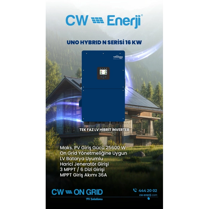 TommaTech Uno Hybrid N 16kW Tek Faz İnverter