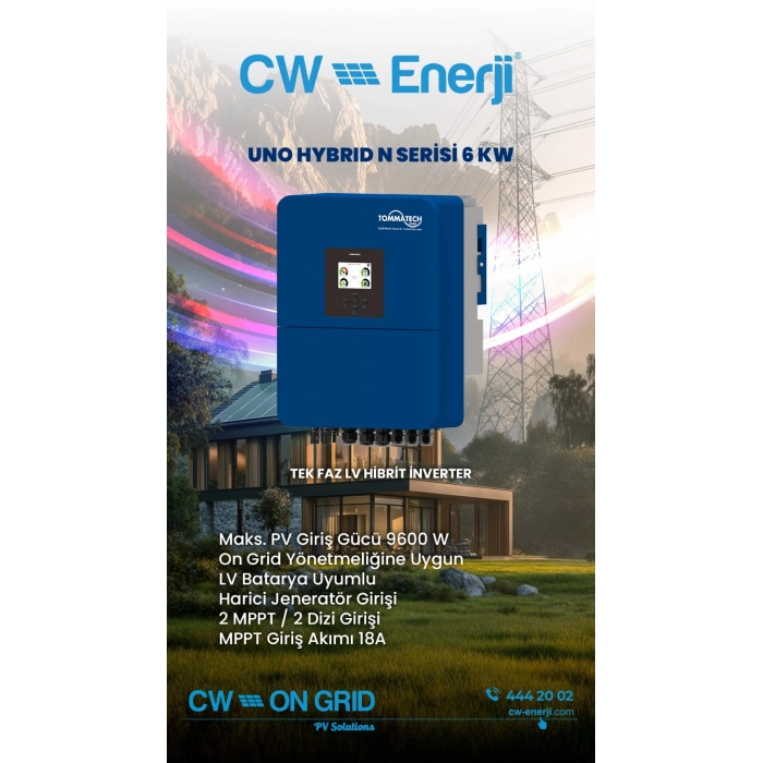 TommaTech Uno N Serisi 6kW LV Hibrit İnverter