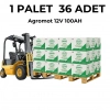 Agromot 12V 100Ah Jel Akü PALETLİ (36 ADET)