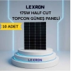 LEXRON 175W HALF CUT TOPCON GÜNEŞ PANELİ (10ADET)