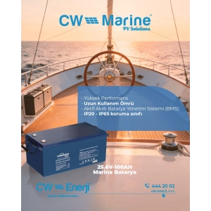 TommaTech ABS+PC Kasa 25.6V 100Ah LFP Marine Batarya