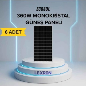 Ecosol 360W Monofacial Monokristal Güneş Paneli (6 ADET)